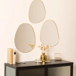 Atmosphera Miroirs*Lot de 3 miroirs organiques "Lida" Beige