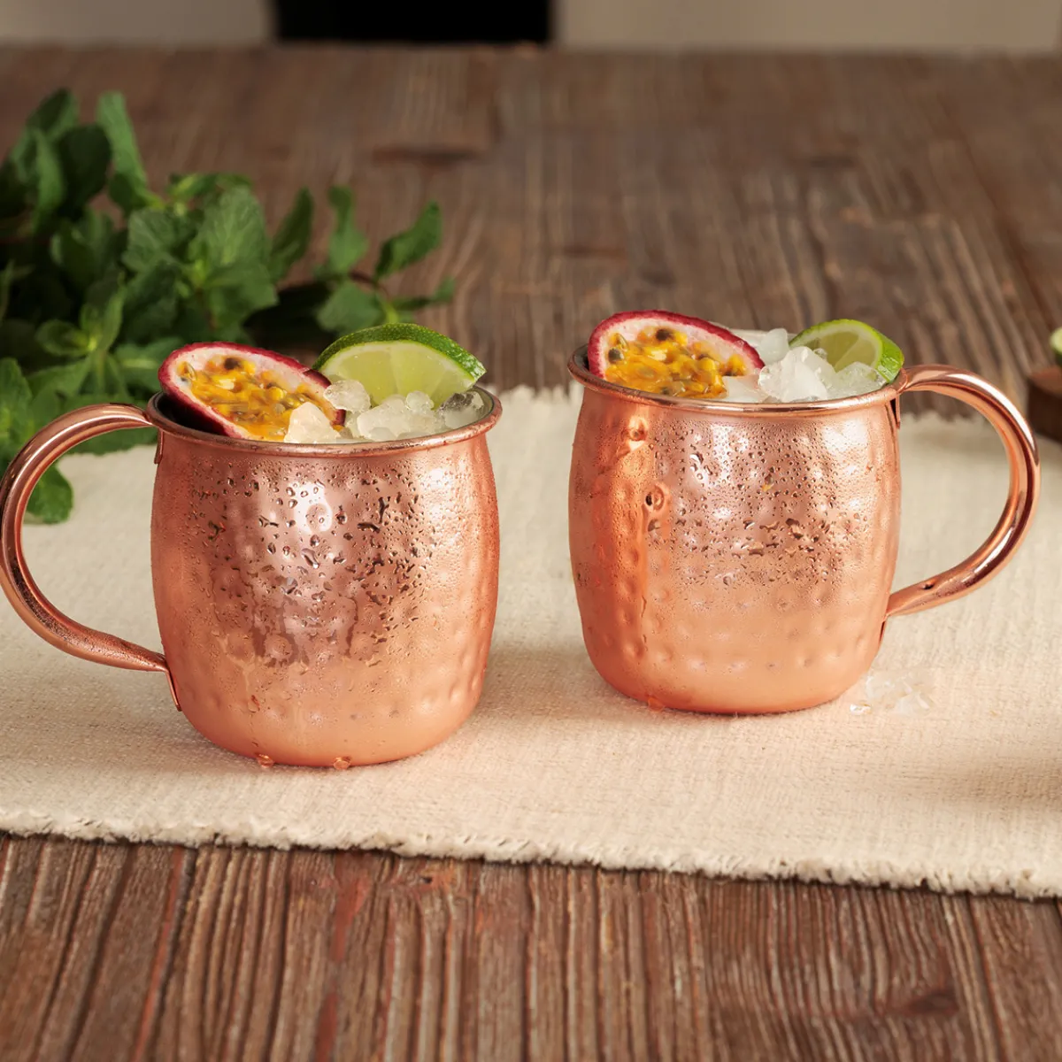 Atmosphera Accessoires Vin Et Cocktail*Lot de 2 mugs Moscow Mule "Mule" Marron