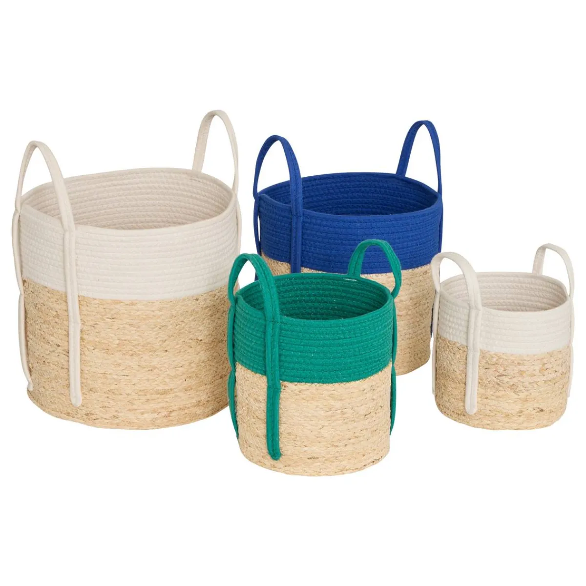 Atmosphera Voir Tout |Paniers De Rangement*Lot de 4 paniers "Modern" Blanc