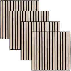 Atmosphera Panneau Mural Décoratif*Lot de 4 panneaux décoratifs tasseaux bois Colva Vert