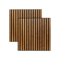 Atmosphera Panneau Mural Décoratif|Décoration En Bois*Lot de 2 panneaux décoratifs tasseaux bois Colva Doré