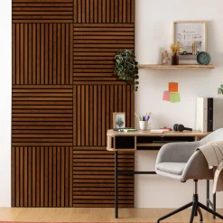 Atmosphera Panneau Mural Décoratif|Décoration En Bois*Lot de 2 panneaux décoratifs tasseaux bois Colva Doré