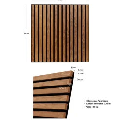 Atmosphera Panneau Mural Décoratif|Décoration En Bois*Lot de 3 panneaux décoratifs tasseaux bois Colva