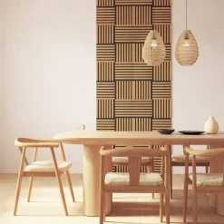 Atmosphera Panneau Mural Décoratif|Décoration En Bois*Lot de 3 panneaux décoratifs tasseaux bois Colva Noir