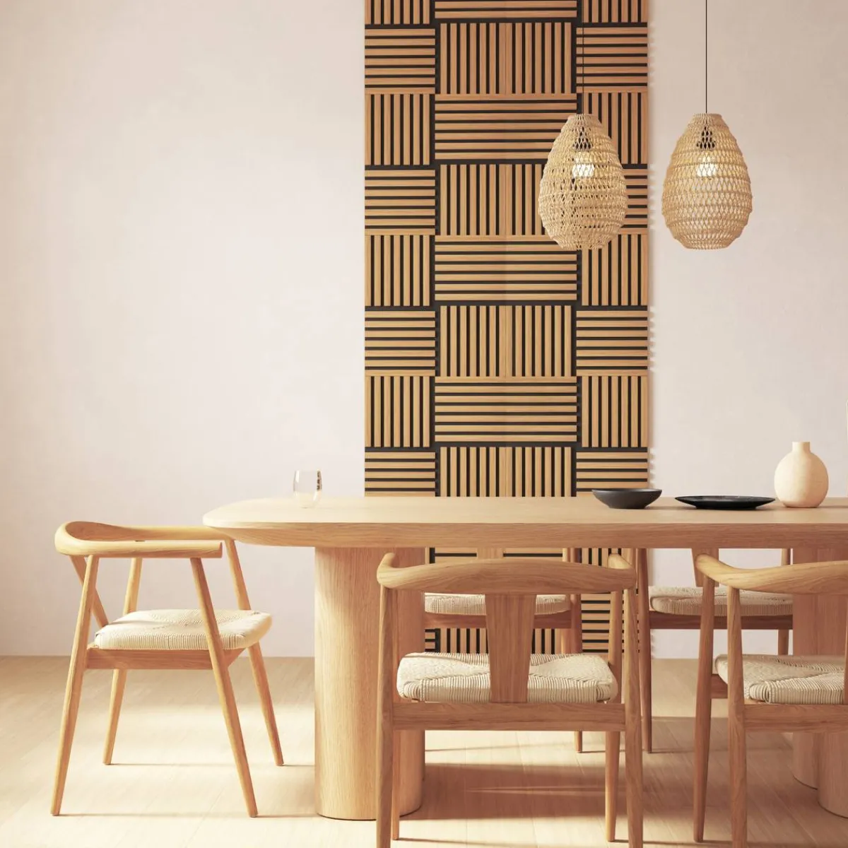 Atmosphera Panneau Mural Décoratif|Décoration En Bois*Lot de 3 panneaux décoratifs tasseaux bois Colva Noir