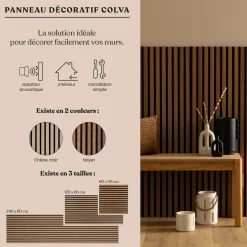 Atmosphera Panneau Mural Décoratif|Décoration En Bois*Lot de 3 panneaux décoratifs tasseaux bois Colva