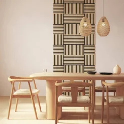 Atmosphera Panneau Mural Décoratif|Décoration En Bois*Lot de 3 panneaux décoratifs tasseaux bois Colva Boisnaturel