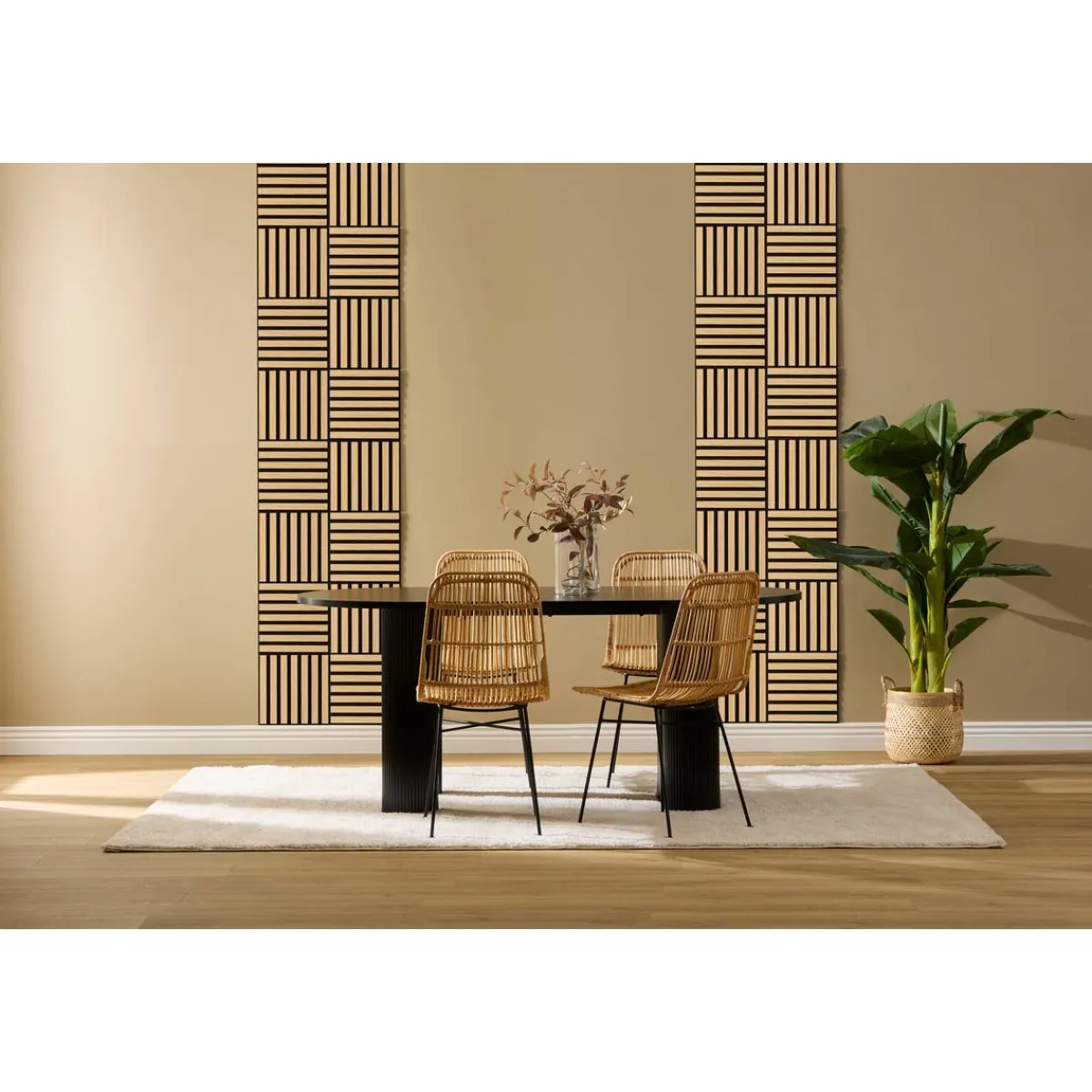 Atmosphera Panneau Mural Décoratif|Décoration En Bois*Lot de 3 panneaux décoratifs tasseaux bois Colva Boisnaturel