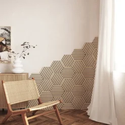 Atmosphera Panneau Mural Décoratif|Décoration En Bois*Lot de 3 panneaux décoratifs tasseaux bois Colva