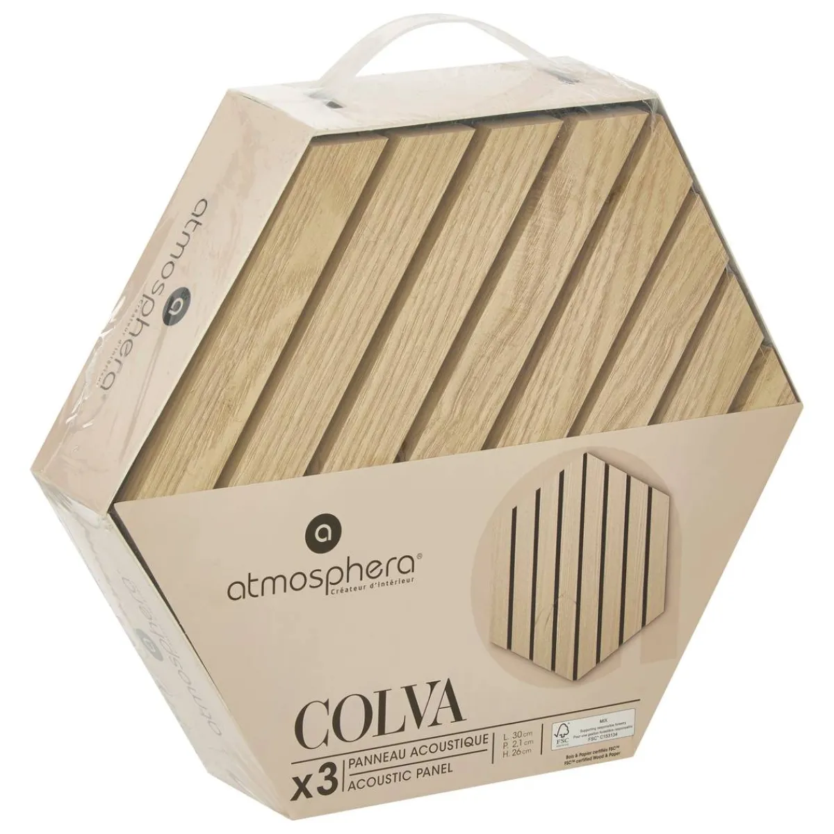 Atmosphera Panneau Mural Décoratif|Décoration En Bois*Lot de 3 panneaux décoratifs tasseaux bois Colva