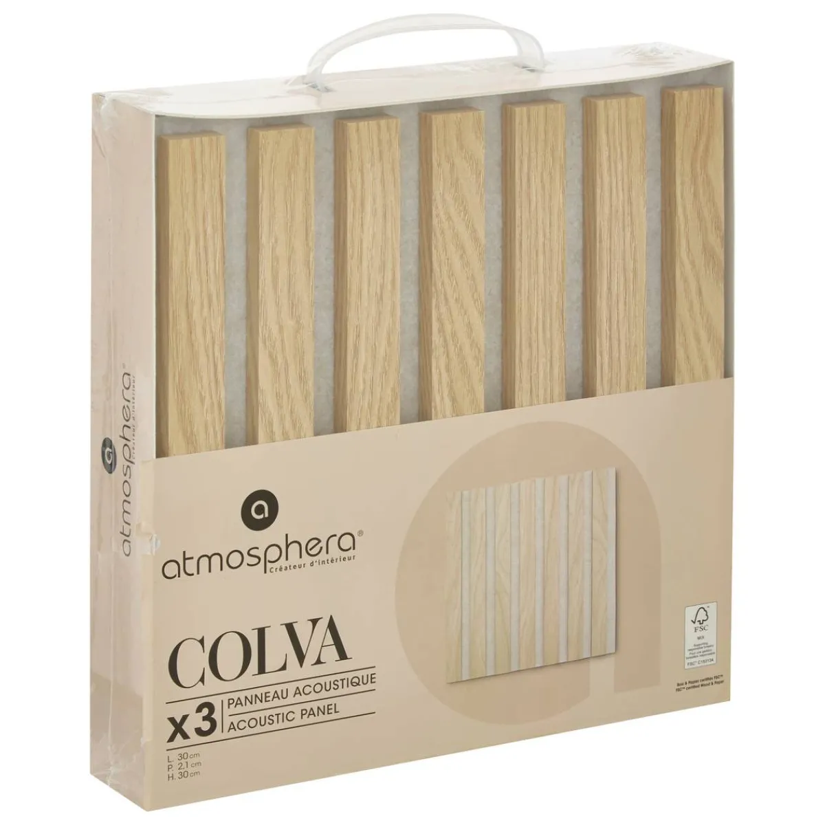 Atmosphera Panneau Mural Décoratif|Décoration En Bois*Lot de 3 panneaux décoratifs tasseaux bois Colva