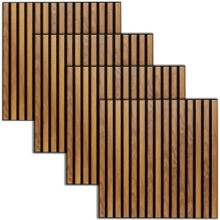 Atmosphera Panneau Mural Décoratif|Décoration En Bois*Lot de 4 panneaux décoratifs tasseaux bois Colva Multicolore
