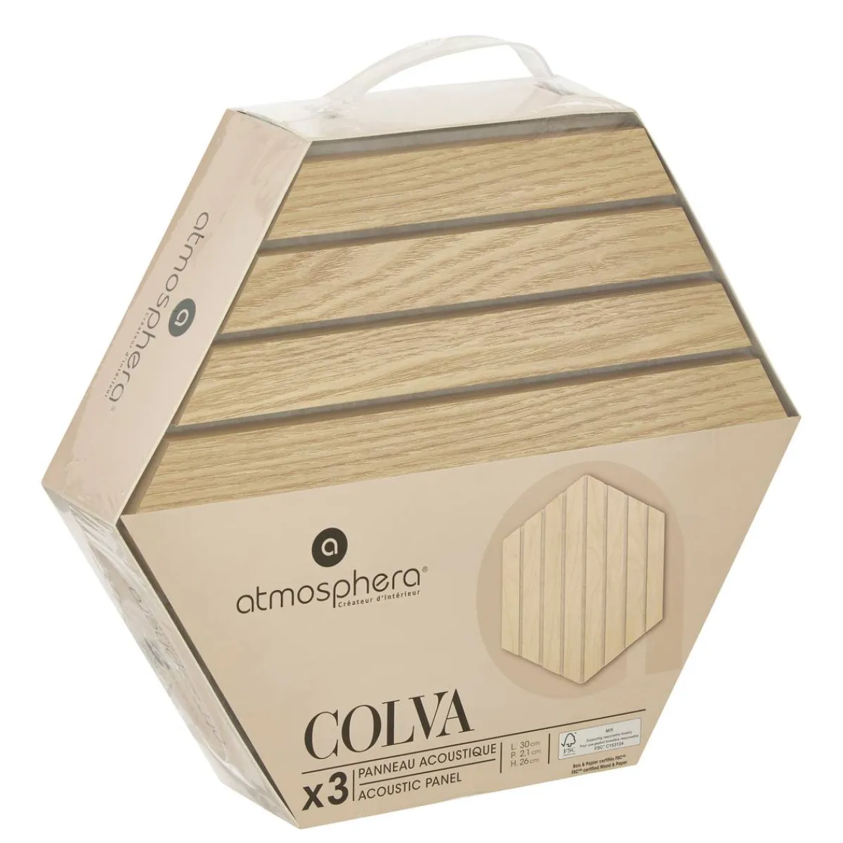Atmosphera Panneau Mural Décoratif|Décoration En Bois*Lot de 3 panneaux décoratifs tasseaux bois Colva