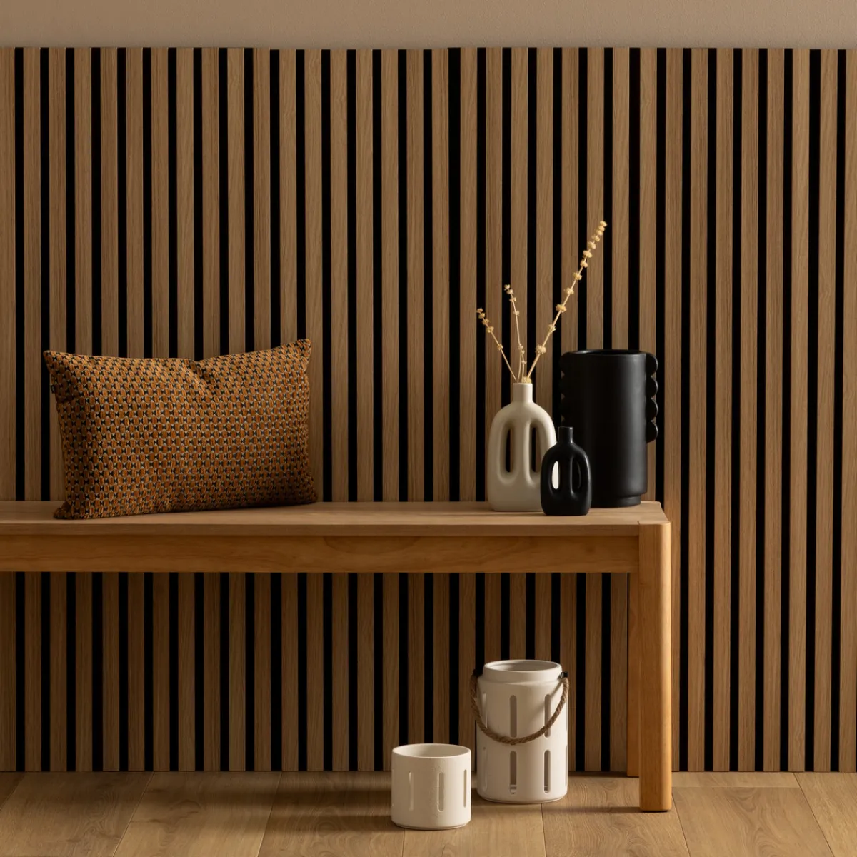 Atmosphera Panneau Mural Décoratif|Décoration En Bois*Lot de 4 panneaux décoratifs tasseaux bois Colva