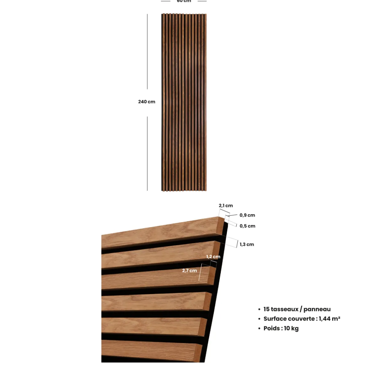 Atmosphera Panneau Mural Décoratif|Décoration En Bois*Lot de 2 panneaux décoratifs tasseaux bois Colva