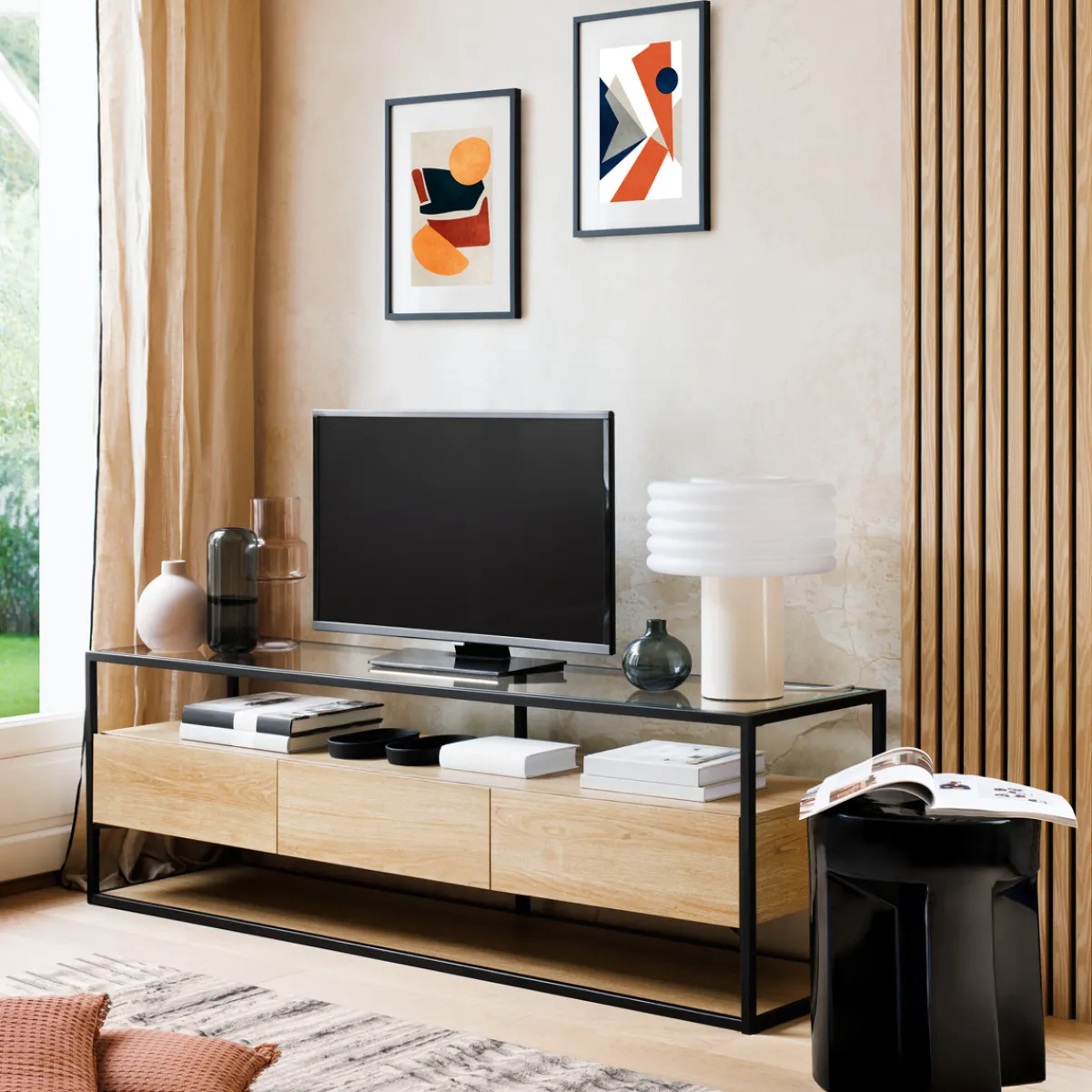 Atmosphera Panneau Mural Décoratif|Décoration En Bois*Lot de 3 panneaux décoratifs tasseaux bois Colva