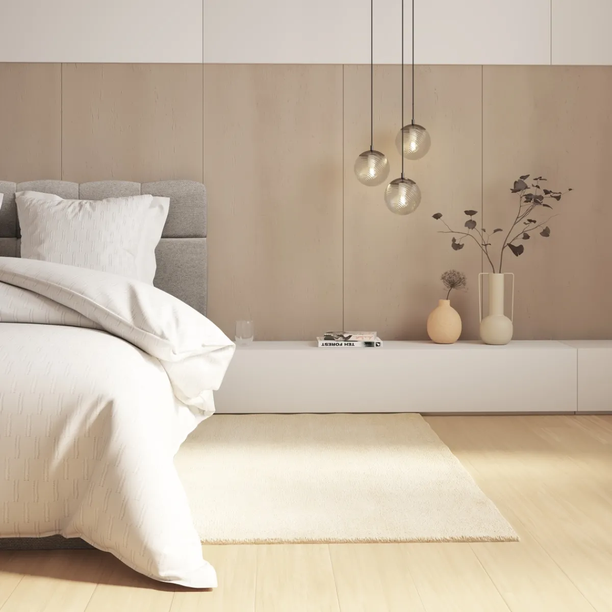 Atmosphera Panneau Mural Décoratif*Lot de 4 panneaux muraux décoratifs "Cary" Blanc