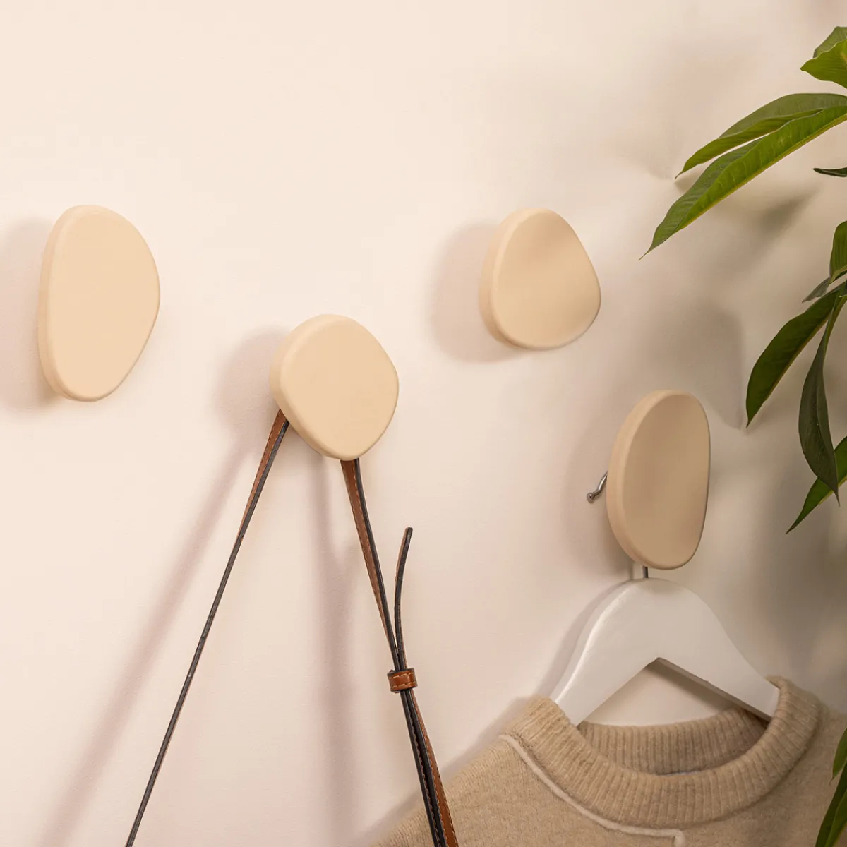Atmosphera Patères|Patères*Lot de 4 patères organiques "Karen" Boisnaturel1