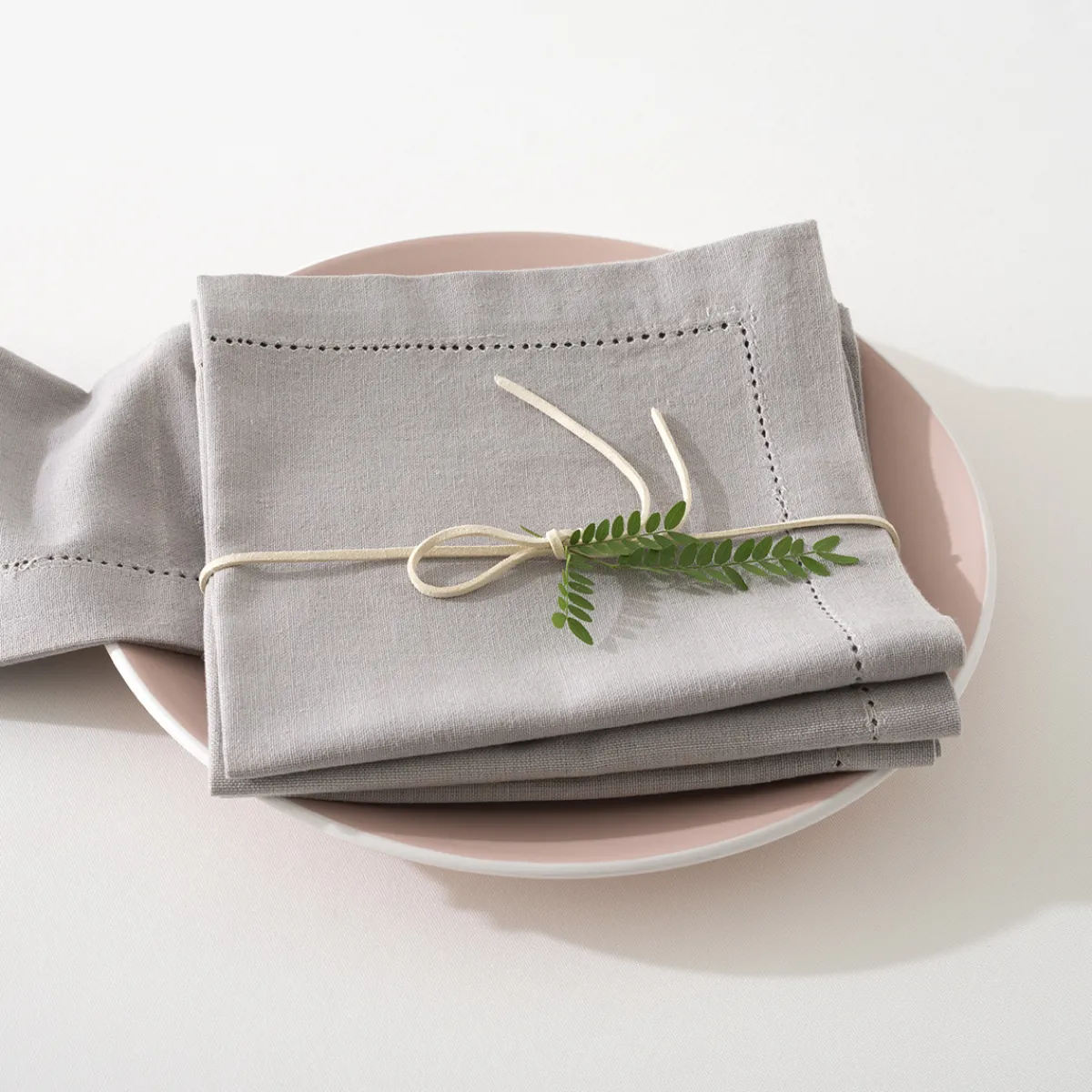 Atmosphera Sets De Table, Serviettes|Sets De Table*Lot de 4 serviettes de table "Chambray" Beige