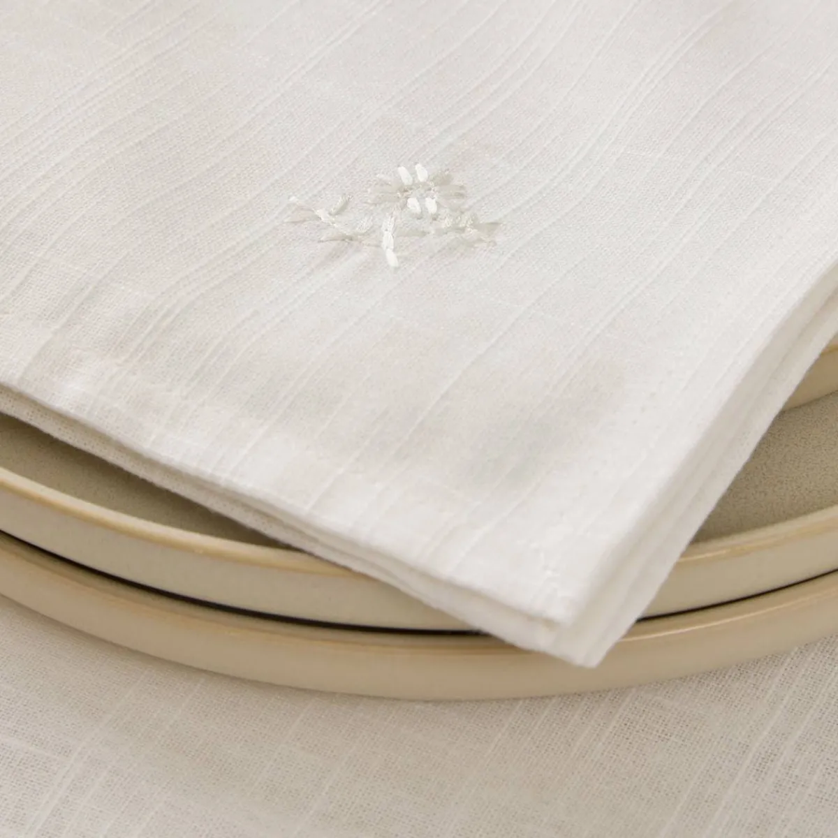 Atmosphera Sets De Table, Serviettes|Sets De Table*Lot de 4 serviettes de table "Joy" Gris