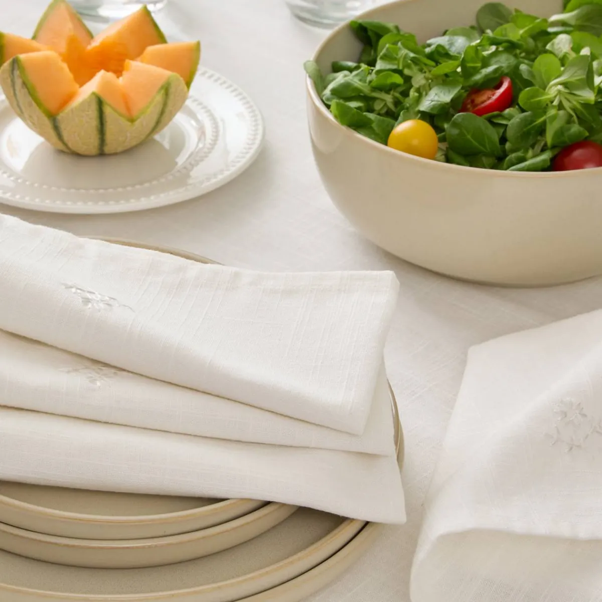 Atmosphera Sets De Table, Serviettes|Sets De Table*Lot de 4 serviettes de table "Joy" Gris