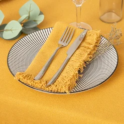 Atmosphera Sets De Table, Serviettes|Sets De Table*Lot de 2 serviettes de table "Maha" Noir