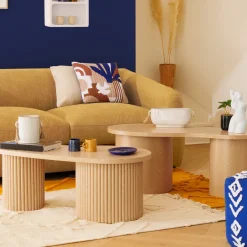 Atmosphera Tables Basses*Lot de 2 tables basses "Soleya" Crème
