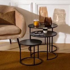 Atmosphera Tables D'Appoint*Lot de 3 tables d'appoint "Noan" Beige