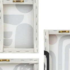 Atmosphera Toiles, Tableaux*Lot de 5 toiles imprimées "Cynthia" NoiretBlanc