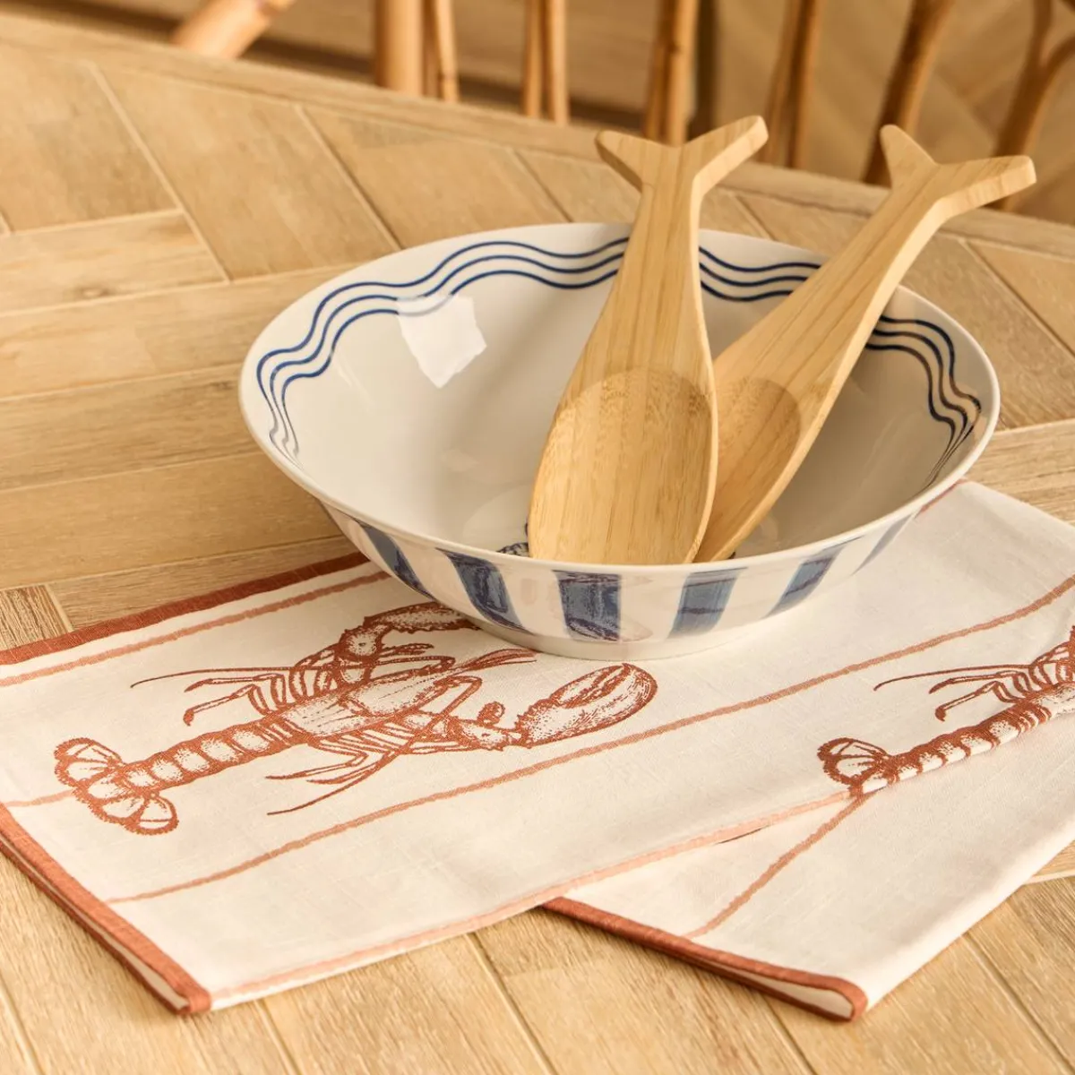 Atmosphera Sets De Table, Serviettes|Sets De Table*Lot de 3 torchons "Oceania" Vertkaki