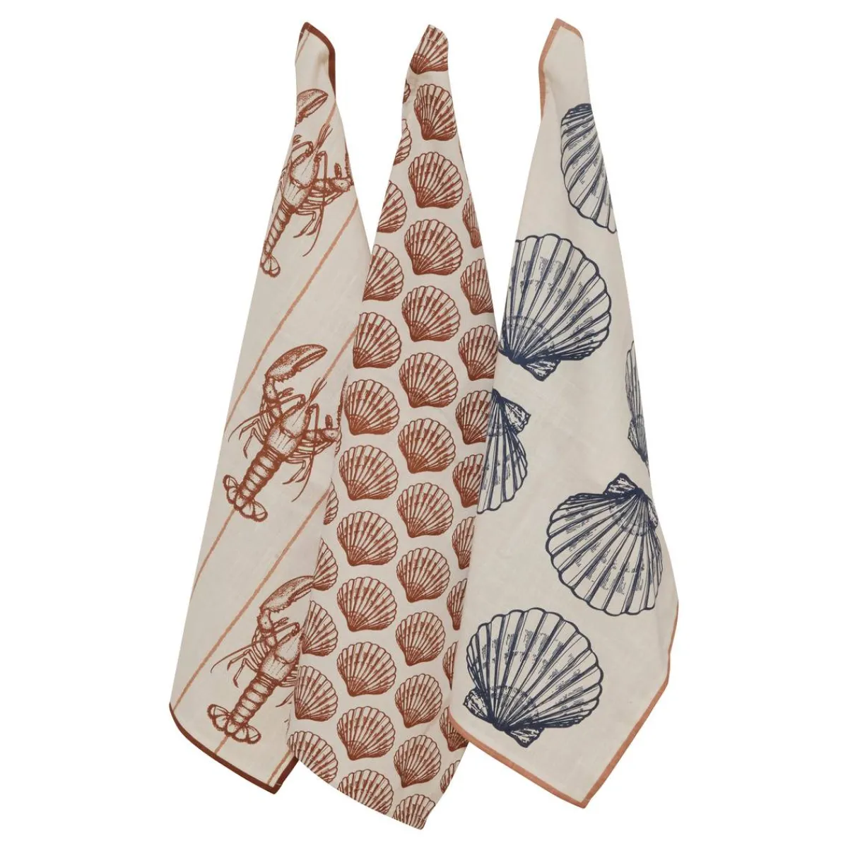 Atmosphera Sets De Table, Serviettes|Sets De Table*Lot de 3 torchons "Oceania" Vertkaki