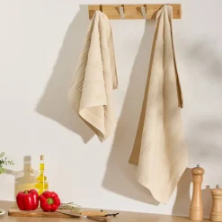 Atmosphera Sets De Table, Serviettes|Sets De Table*Lot  de 2 torchons "Terry" Beige