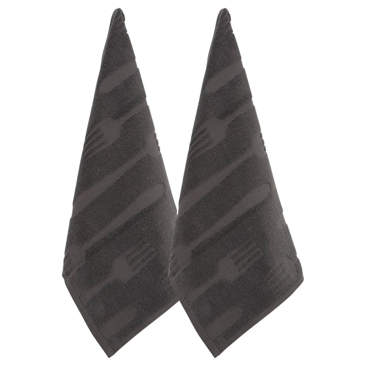Atmosphera Sets De Table, Serviettes|Sets De Table*Lot de 2 torchons "Terry" Tabac