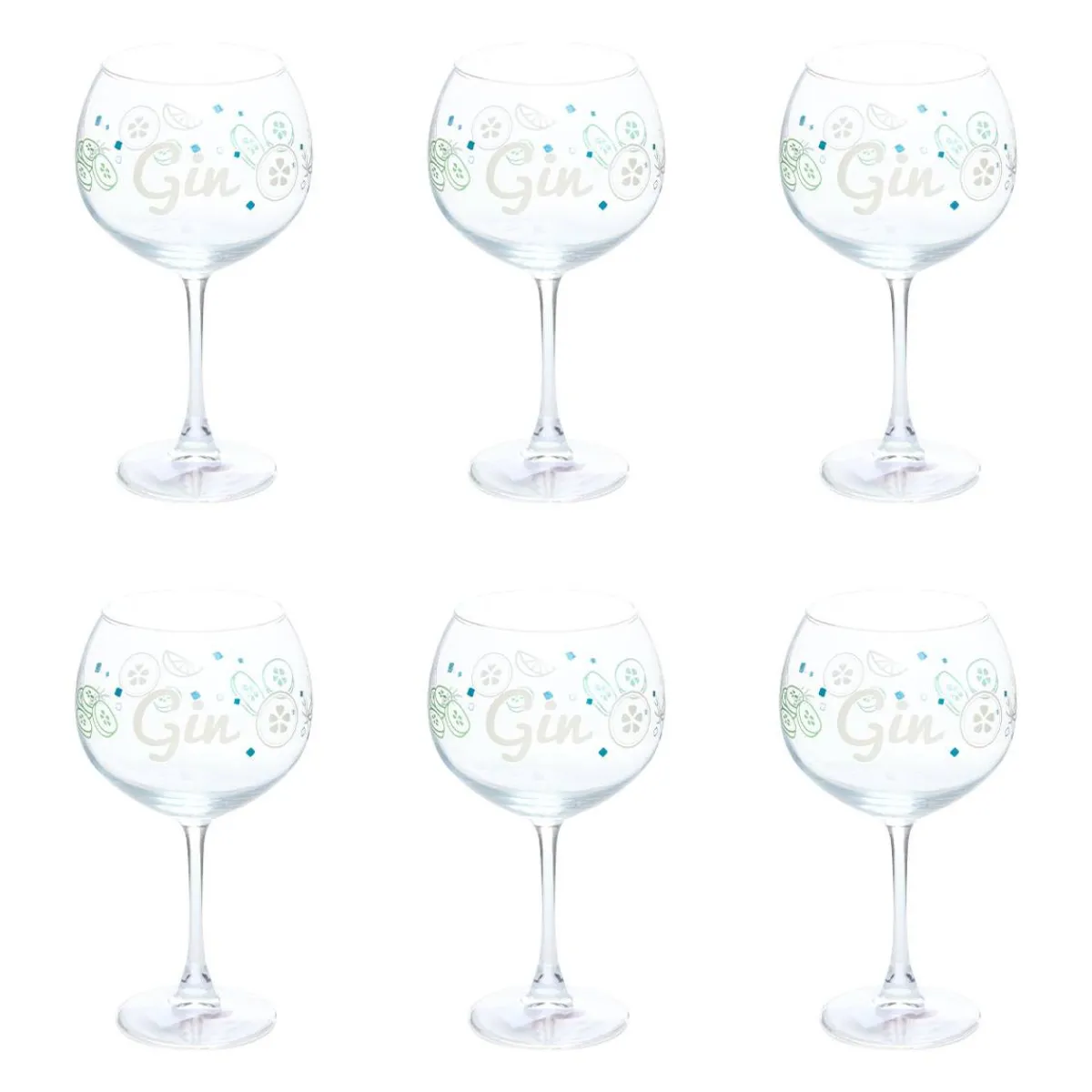 Atmosphera Art De La Table D'Extérieur|Verres Apéritif*Lot de 6 verres à gin "Stella" Multicolore