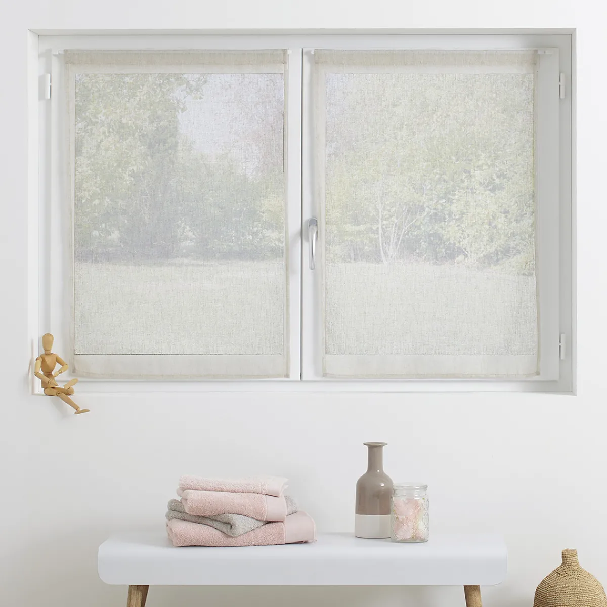 Atmosphera Voilages*Lot de 2 voilages "Fred" Gris