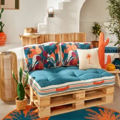 Atmosphera Coussins De Sol|Coussins D'Extérieur*Matelas de sol d'extérieur YUCATAN Bleu canard ModeleA