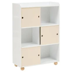 Atmosphera Bibliothèques, Étagères*Meuble de rangement enfant 3 portes 2 niveaux "Bouli" Beige