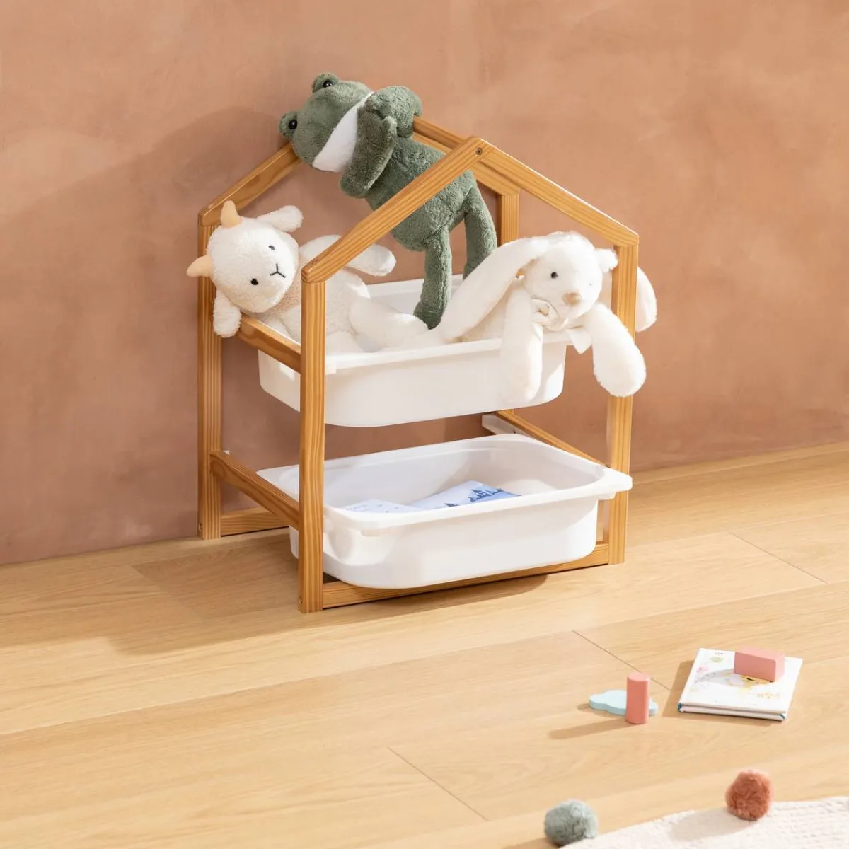 Atmosphera Meubles De Rangement*Meuble de rangement enfant 2 étagères "Bako" Rose