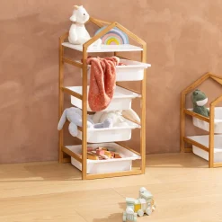 Atmosphera Meubles De Rangement*Meuble de rangement 4 étagères "Bako" Rose