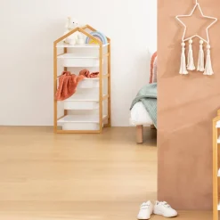Atmosphera Meubles De Rangement*Meuble de rangement 4 étagères "Bako" Rose