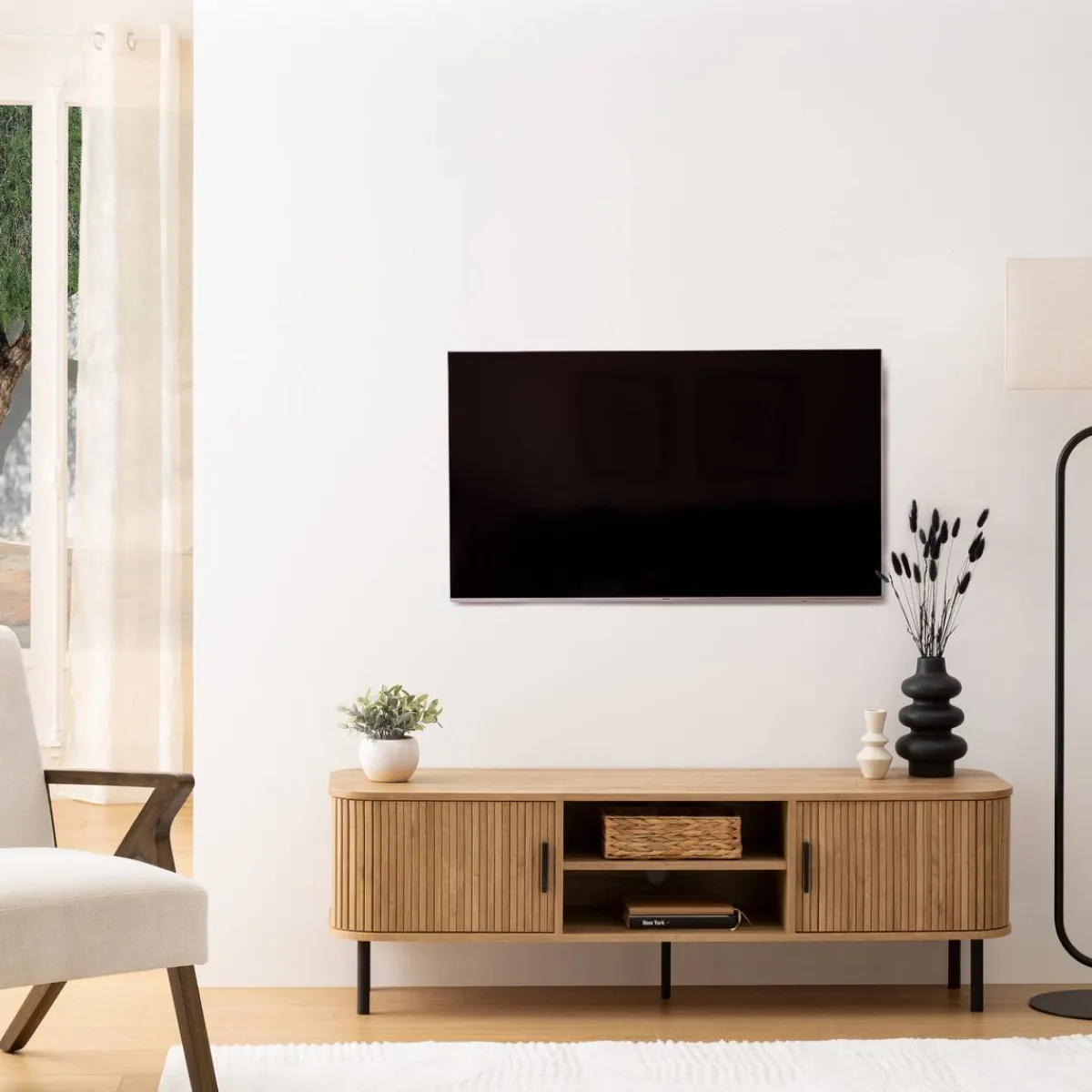 Atmosphera Voir Tout |Meubles Tv*Meuble TV 2 portes "Colva" Boisnaturel