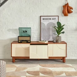 Atmosphera Meubles Tv*Meuble TV 2 portes 4 étagères 