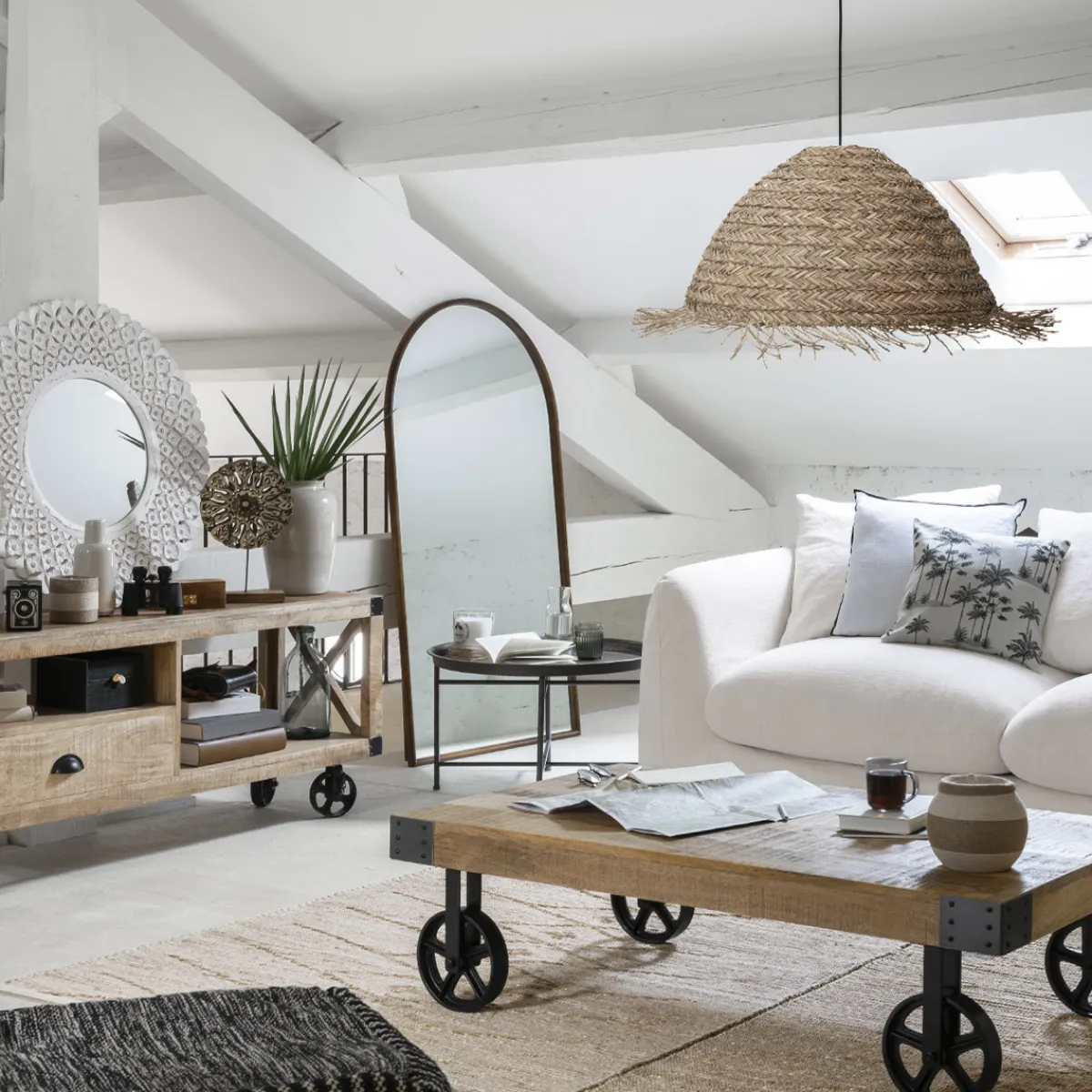 Atmosphera Miroirs|Décoration En Bois*Miroir "Maria" Marron