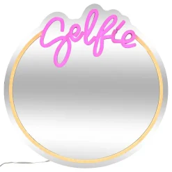 Atmosphera Lampes Led|Guirlandes, Boîtes Lumineuses*Miroir néon LED "Selfie" Jaunepoussin