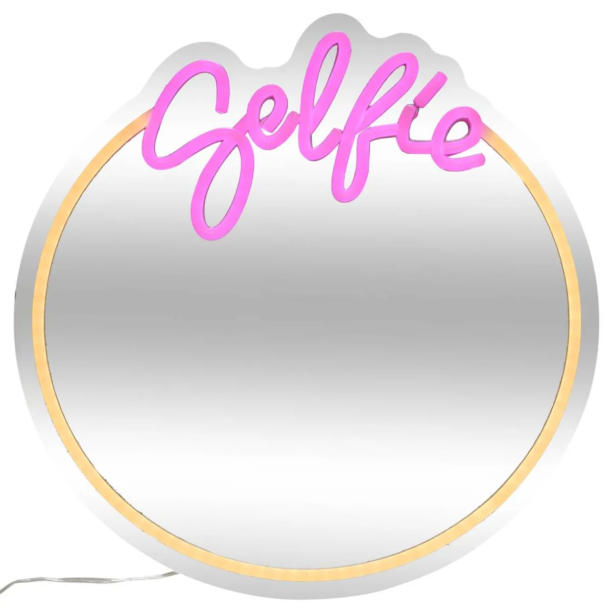 Atmosphera Lampes Led|Guirlandes, Boîtes Lumineuses*Miroir néon LED "Selfie" Jaunepoussin