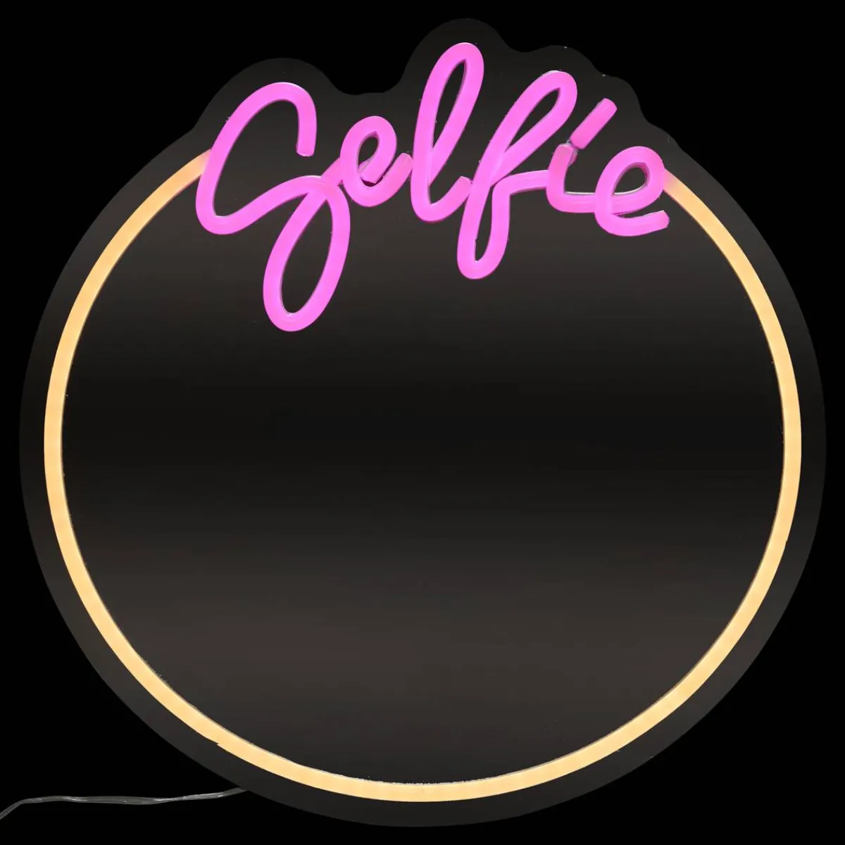 Atmosphera Lampes Led|Guirlandes, Boîtes Lumineuses*Miroir néon LED "Selfie" Jaunepoussin