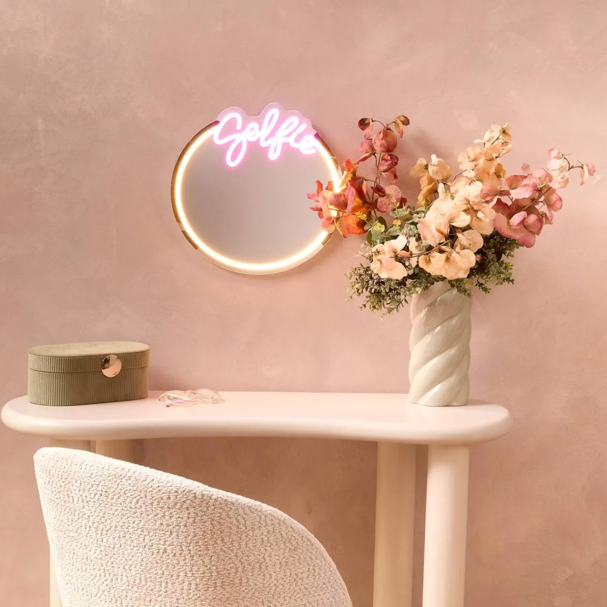 Atmosphera Lampes Led|Guirlandes, Boîtes Lumineuses*Miroir néon LED "Selfie" Jaunepoussin