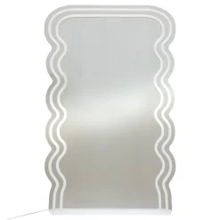 Atmosphera Lampes Led|Guirlandes, Boîtes Lumineuses*Miroir néon LED "Wavy" Noir