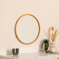 Atmosphera Miroirs|Décoration En Bois*Miroir rond "Kim" Blanc