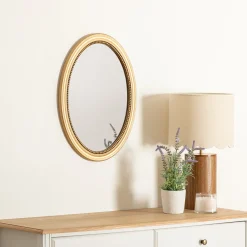 Atmosphera Miroirs*Miroir rond moulure "Victoria" Beige